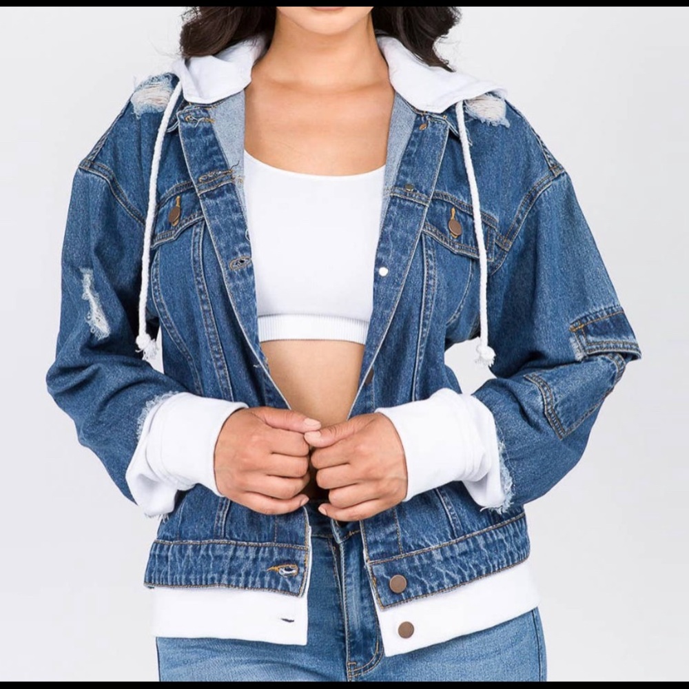 Plus Size Denim Hoody/OverSized Jacket